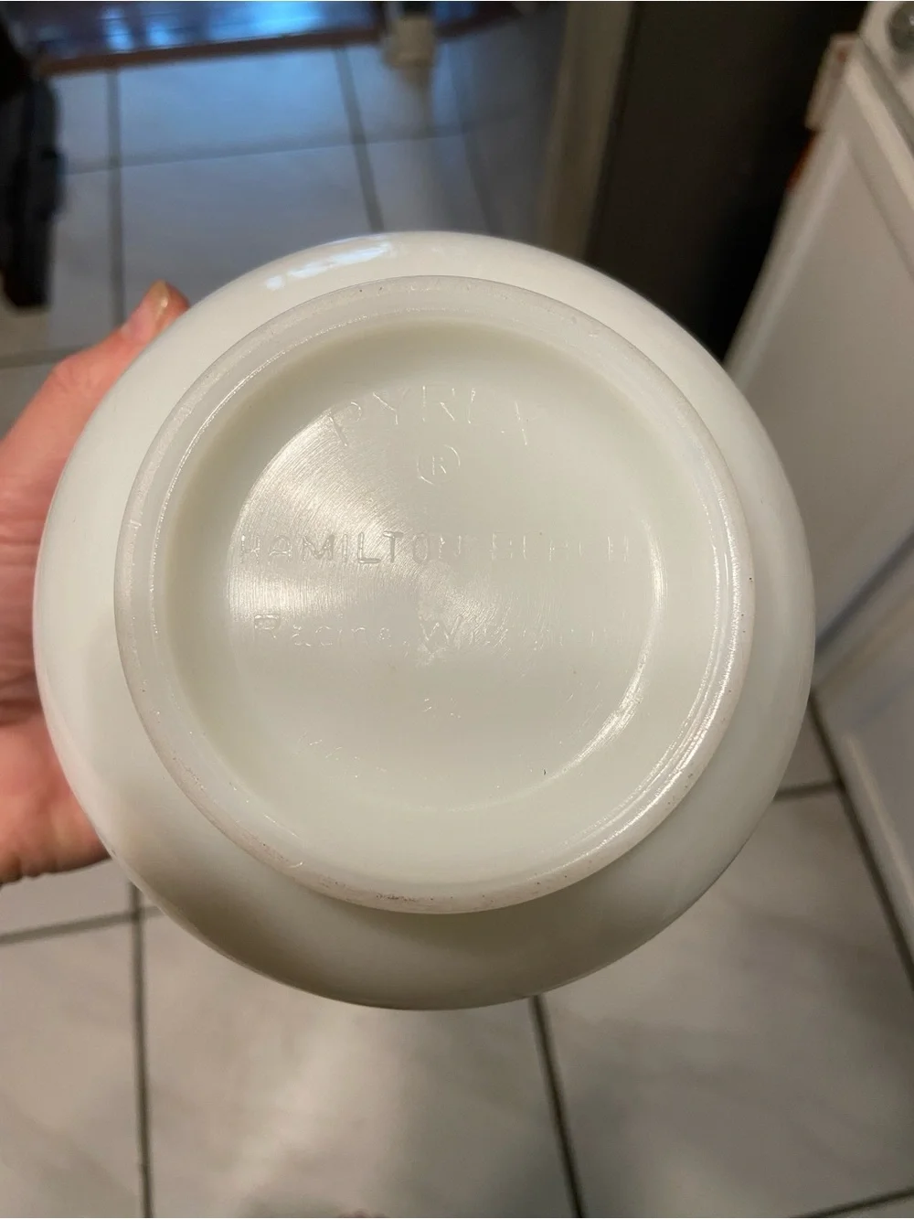 Vintage PYREX White Milk Glass Mixing Bowl with Pour Spout